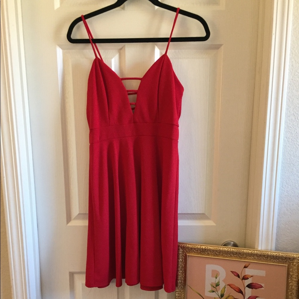 Red Spaghetti Strap Dress
